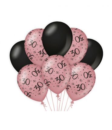 spion Danser Graveren Party Balloons Rosé pink & Black '30 jaar' – TwinQl | Ballondecoratie
